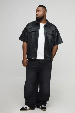 Chemise Cargo Oversize Boxy à plis accentués en synthétique