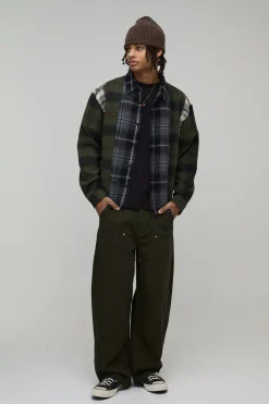 Chemise À Carreaux Ample Et Oversize Avec Empiècements