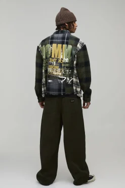 Chemise À Carreaux Ample Et Oversize Avec Empiècements