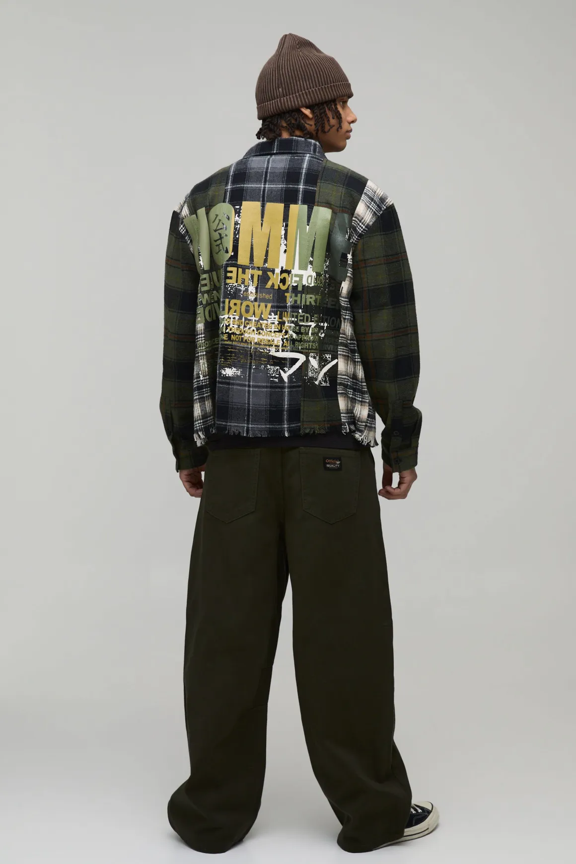 Chemise À Carreaux Ample Et Oversize Avec Empiècements