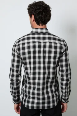 Chemise À Carreaux Classique Noire À Manches Longues