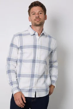 Chemise À Carreaux Manches Longues Naturel