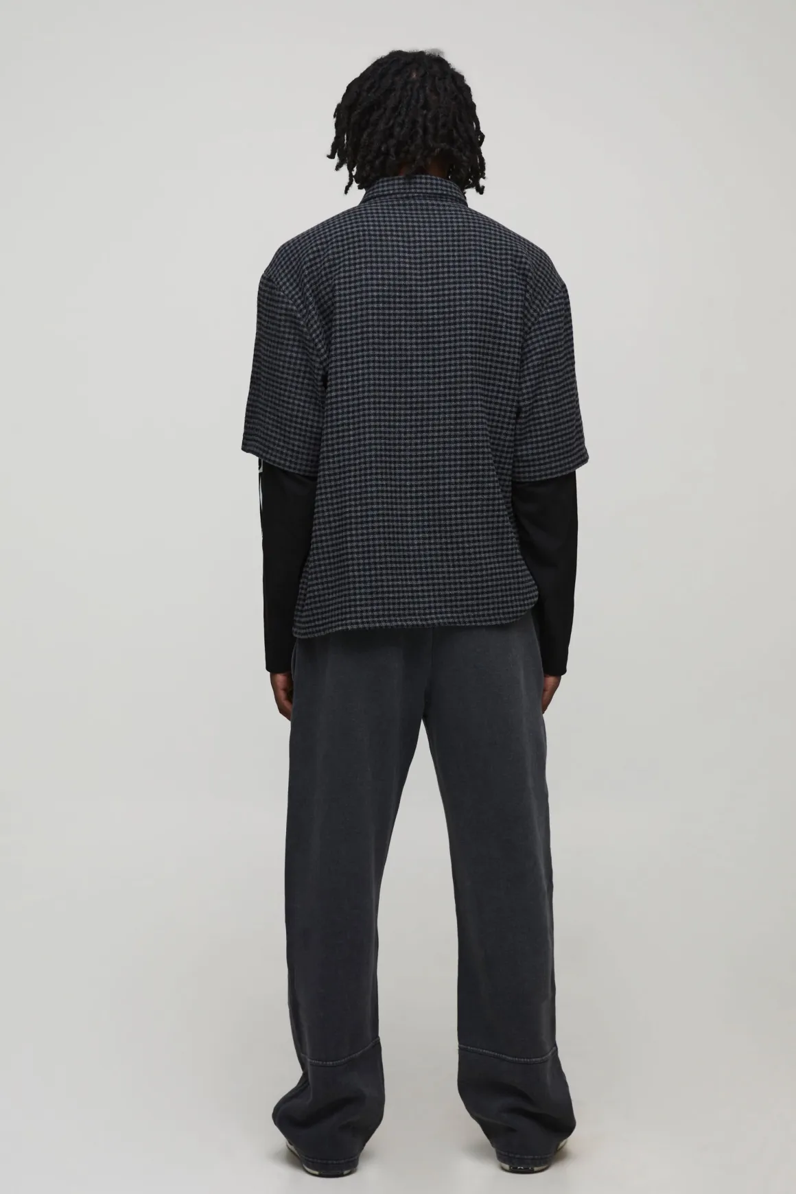 Chemise à carreaux oversize avec badge Moto et superposition factice