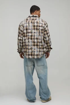 Chemise À Carreaux Oversize Avec Appliqués Badge