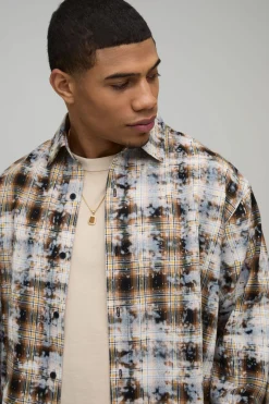 Chemise À Carreaux Oversize Avec Appliqués Badge