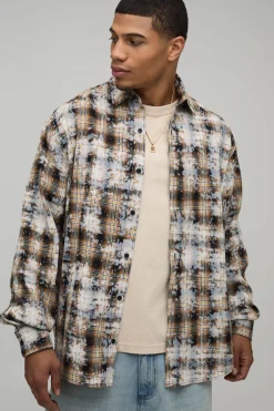 Chemise À Carreaux Oversize Avec Appliqués Badge