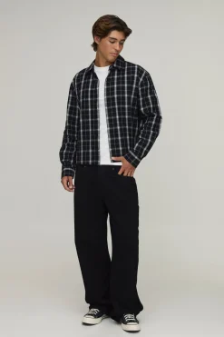 Chemise À Carreaux Oversize Coupe Boxy À Manches Longues