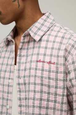 boohooMAN Chemise À Carreaux Oversize Coupe Boxy En Flanelle À Manches Longues Essentielle<Homme Chemises|Essentiels