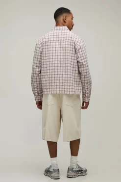boohooMAN Chemise À Carreaux Oversize Coupe Boxy En Flanelle À Manches Longues Essentielle<Homme Chemises|Essentiels