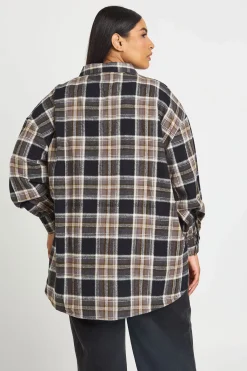 boohoo Chemise À Carreaux Oversize Grande Taille<Femme Tops