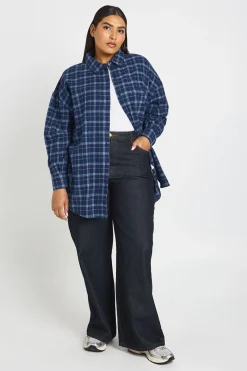 boohoo Chemise À Carreaux Oversize Plus<Femme Tops