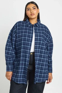 boohoo Chemise À Carreaux Oversize Plus<Femme Tops