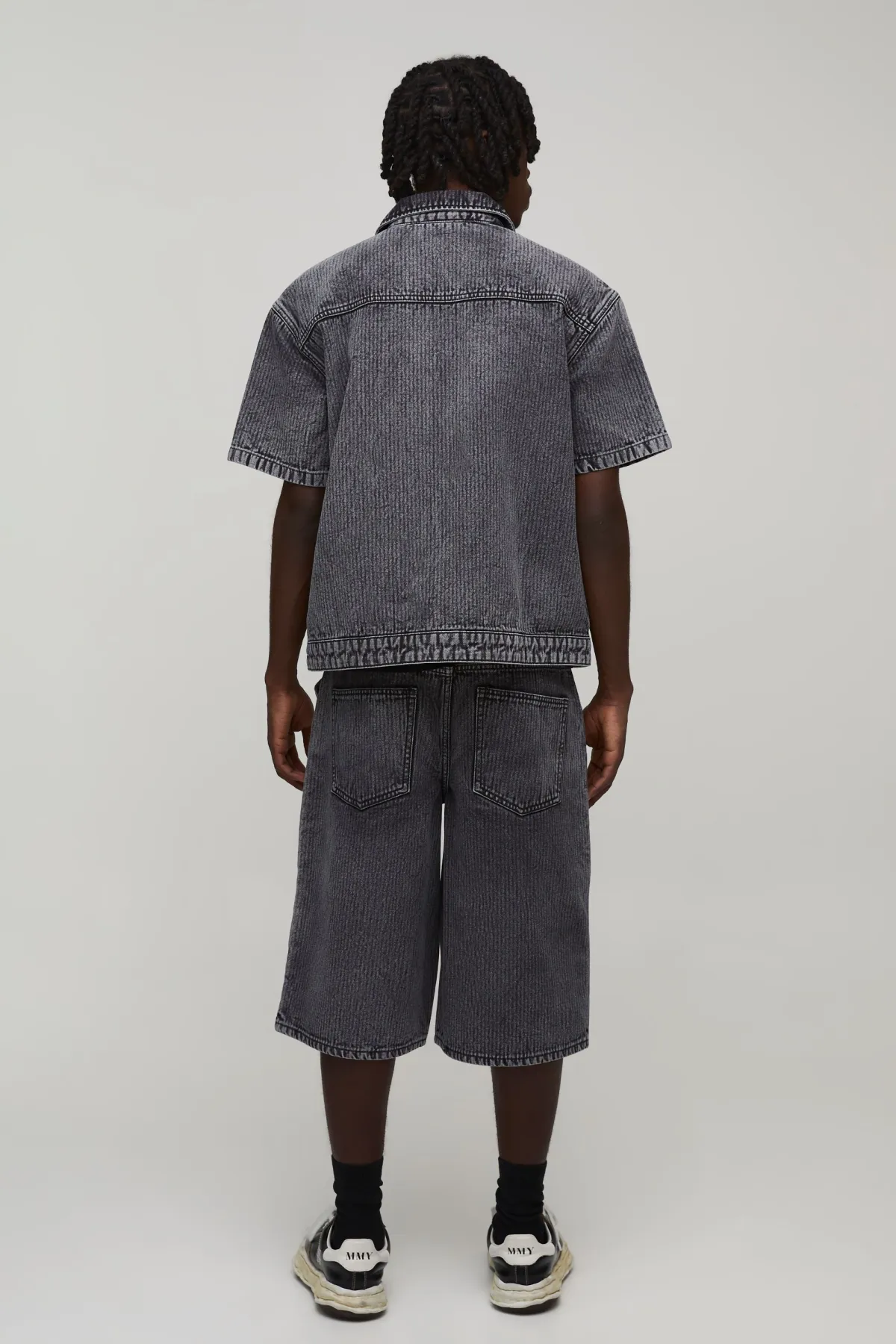 boohooMAN Chemise Charpentier Double En Denim Chevron<Homme Denim|Ensembles Grandes Tailles
