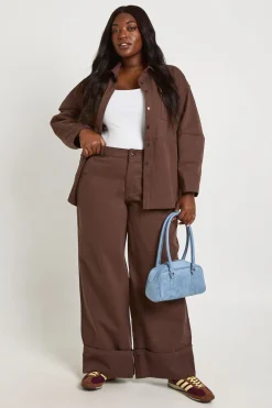 Chemise Cintrée À Col En Sergé Grande Taille