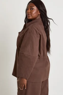 Chemise Cintrée À Col En Sergé Grande Taille