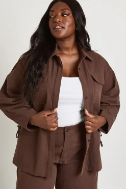 Chemise Cintrée À Col En Sergé Grande Taille