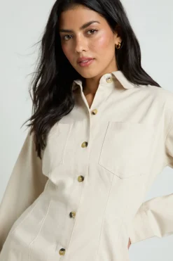 boohoo Chemise Cintrée En Chambray<Femme Tops D’Automne|Tops