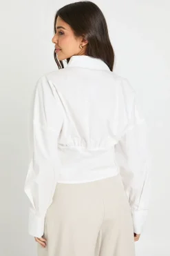 boohoo Chemise Cintrée En Popeline De Coton<Femme Tops