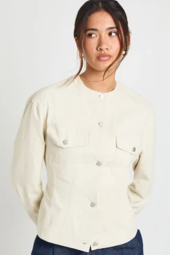 Chemise Cintrée En Sergé Sans Col