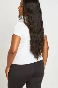 boohoo Chemise Cintrée Grande Taille À Manches Courtes<Femme Tops