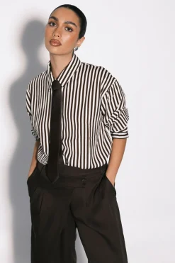 Chemise Cintrée À Rayures Mixtes