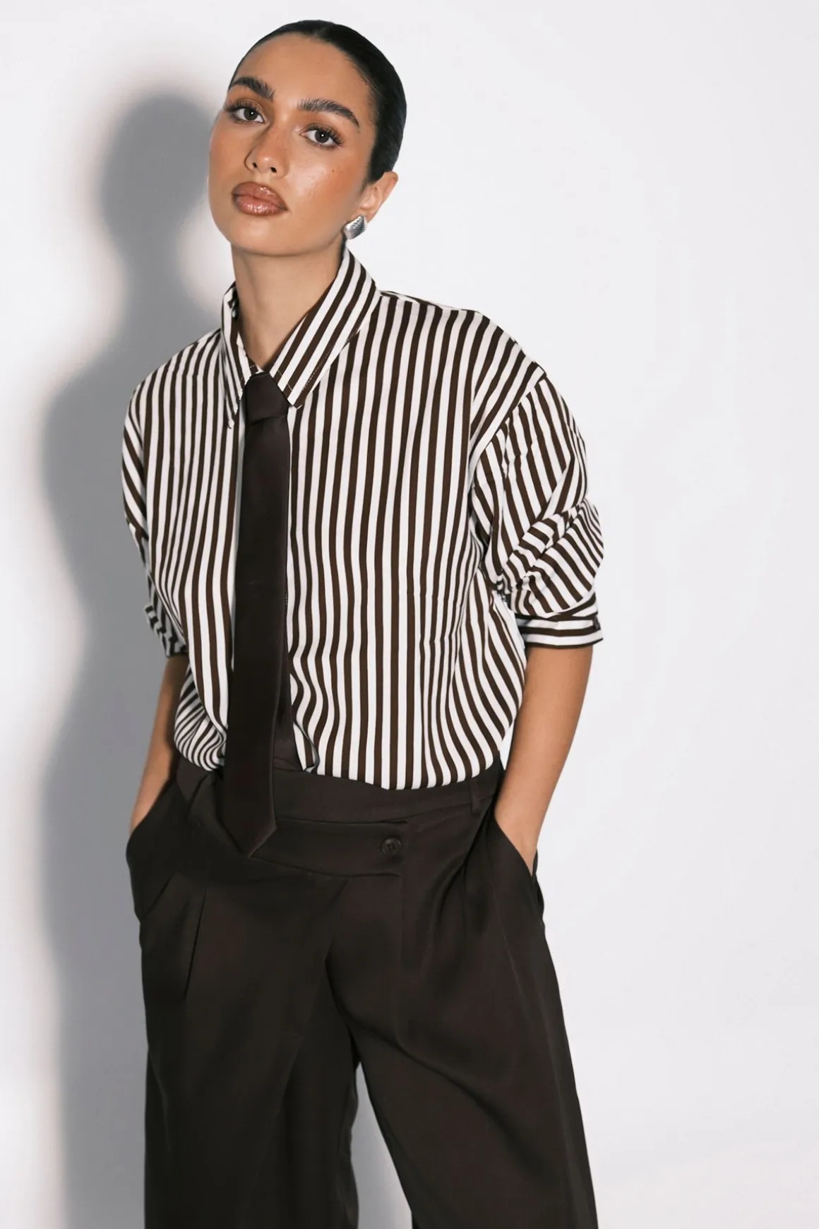 Chemise Cintrée À Rayures Mixtes