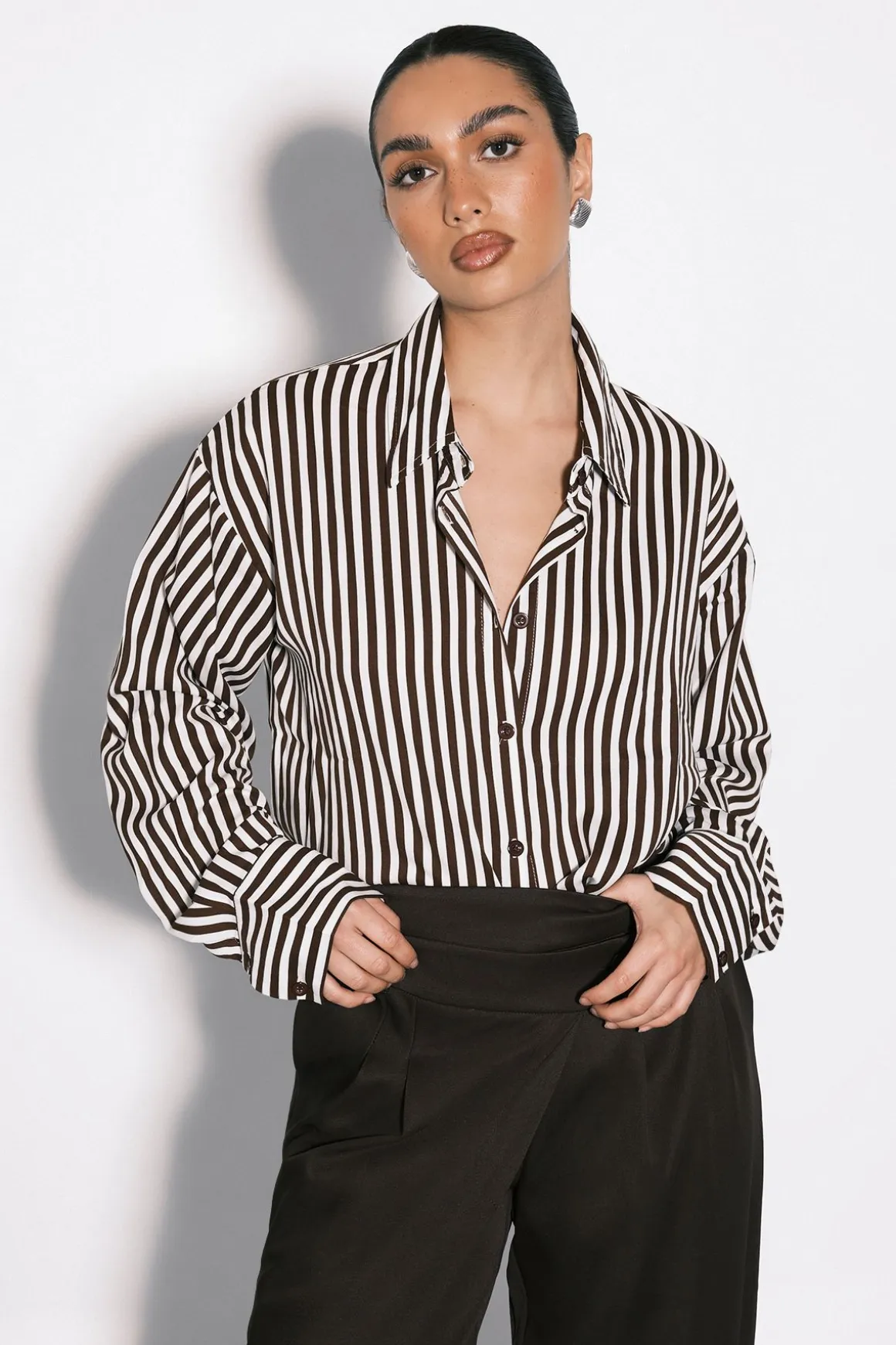 Chemise Cintrée À Rayures Mixtes