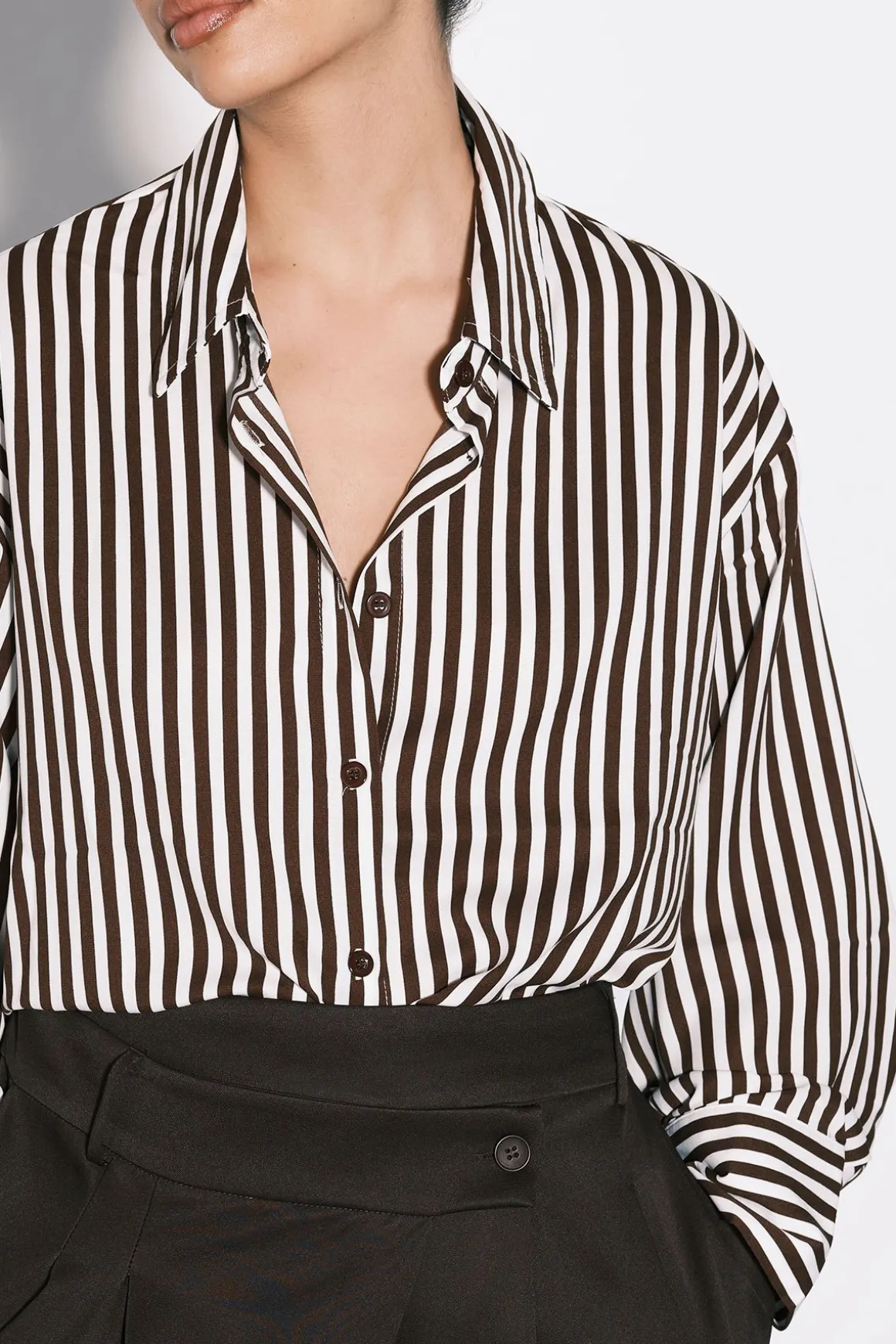 Chemise Cintrée À Rayures Mixtes