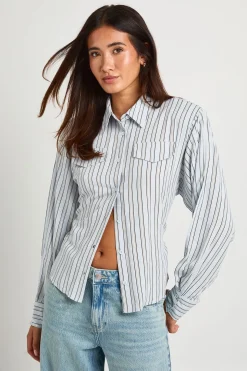 Chemise Cintrée À Rayures Resserrée