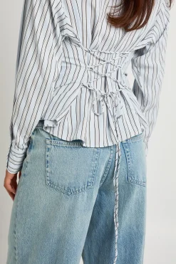 Chemise Cintrée À Rayures Resserrée