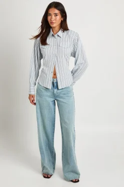 Chemise Cintrée À Rayures Resserrée