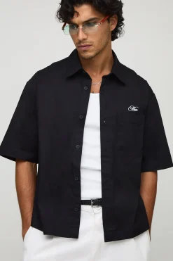 Chemise Coffee Club surdimensionnée à mi-manches