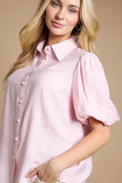 Chemise À Col Avec Manches Bouffantes