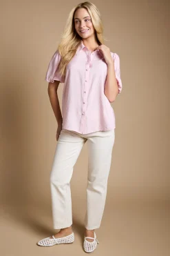 Chemise À Col Avec Manches Bouffantes