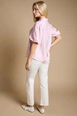 Chemise À Col Avec Manches Bouffantes