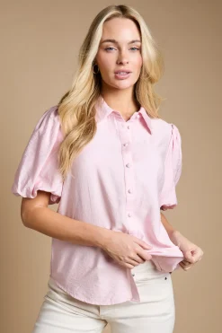 Chemise À Col Avec Manches Bouffantes