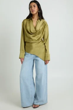 boohoo Chemise Col Bénitier En Satin<Femme Satin Et Dentelle|Tops