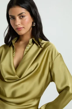 boohoo Chemise Col Bénitier En Satin<Femme Satin Et Dentelle|Tops