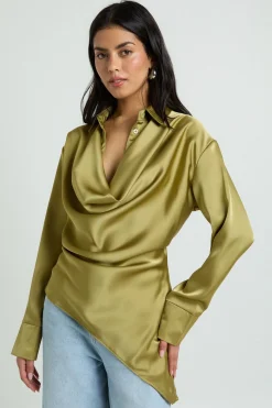 boohoo Chemise Col Bénitier En Satin<Femme Satin Et Dentelle|Tops