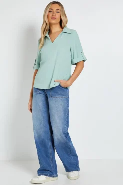 Chemise À Col Décontracté Avec Manches À Patte