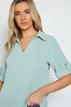 Chemise À Col Décontracté Avec Manches À Patte