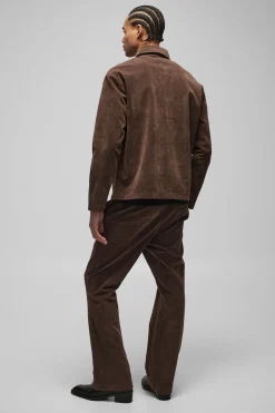 boohooMAN Chemise à col en synthétique-suède surdimensionnée et lourde<Homme Chemises