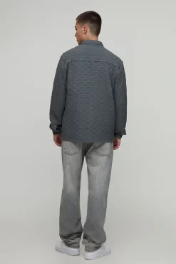 boohooMAN Chemise à col jacquard coupe régulière<Homme Chemises
