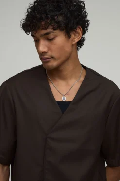 Chemise Coordonnée Cache-cœur Coupe Boxy Ajustée