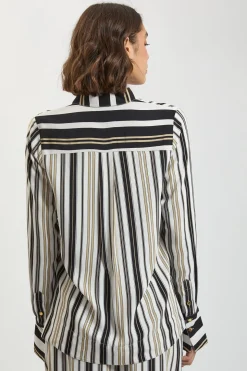 Chemise Coordonnée En Viscose À Rayures Contrastées