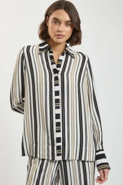 Chemise Coordonnée À Rayures Contrastées En Viscose Petite