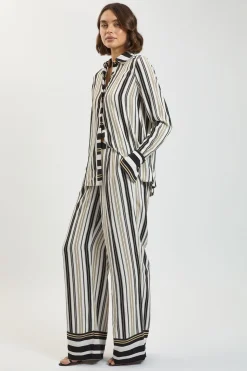 Chemise Coordonnée À Rayures Contrastées En Viscose Petite