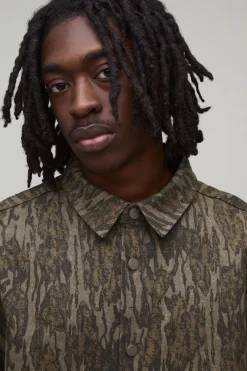 Chemise Coordonnée Surdimensionnée À Manches Courtes Imprimé Camouflage Abstrait