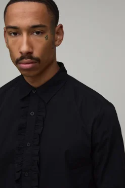 Chemise À Coupe Regular Avec Volants Sur Le Devant