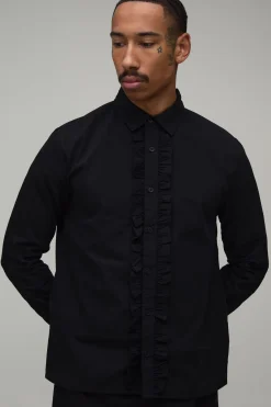 Chemise À Coupe Regular Avec Volants Sur Le Devant